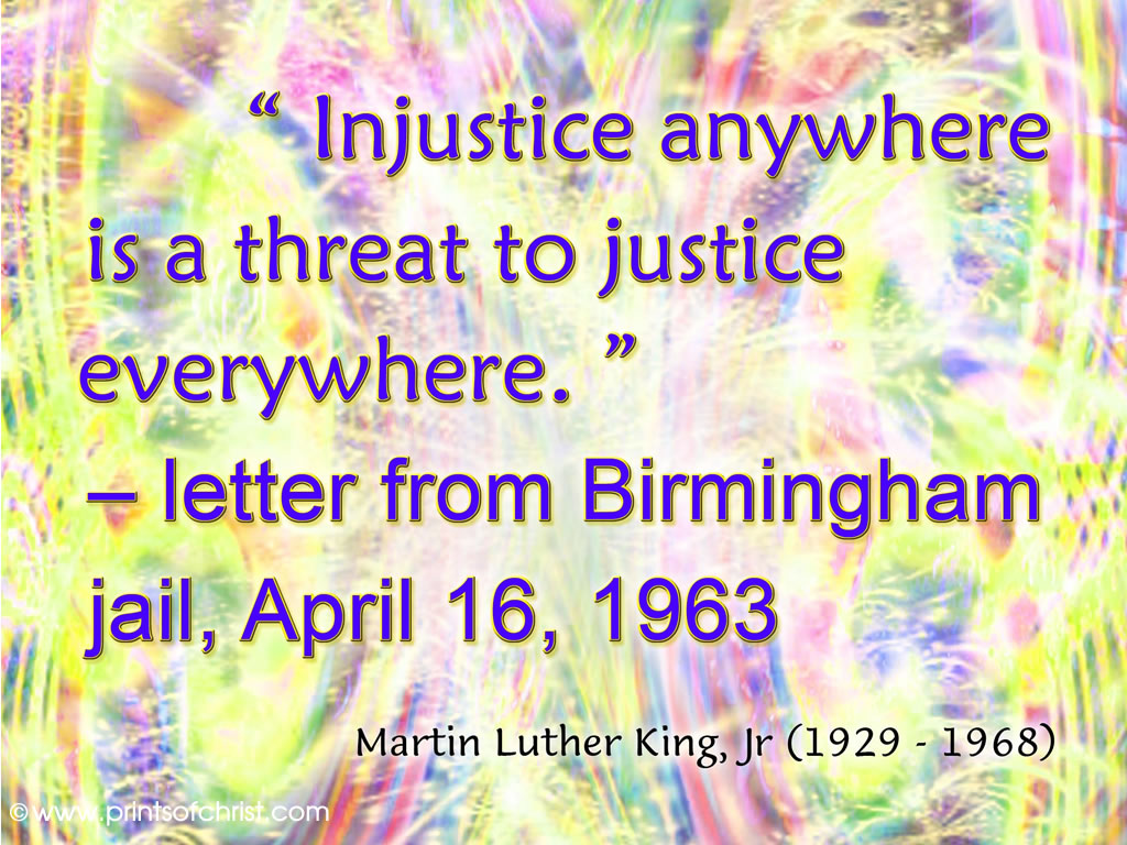MLK words on Injustice