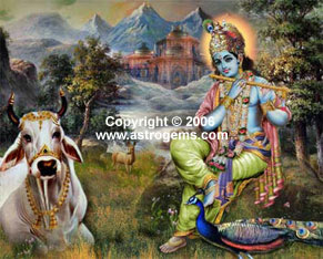 Oil painting of Krishna