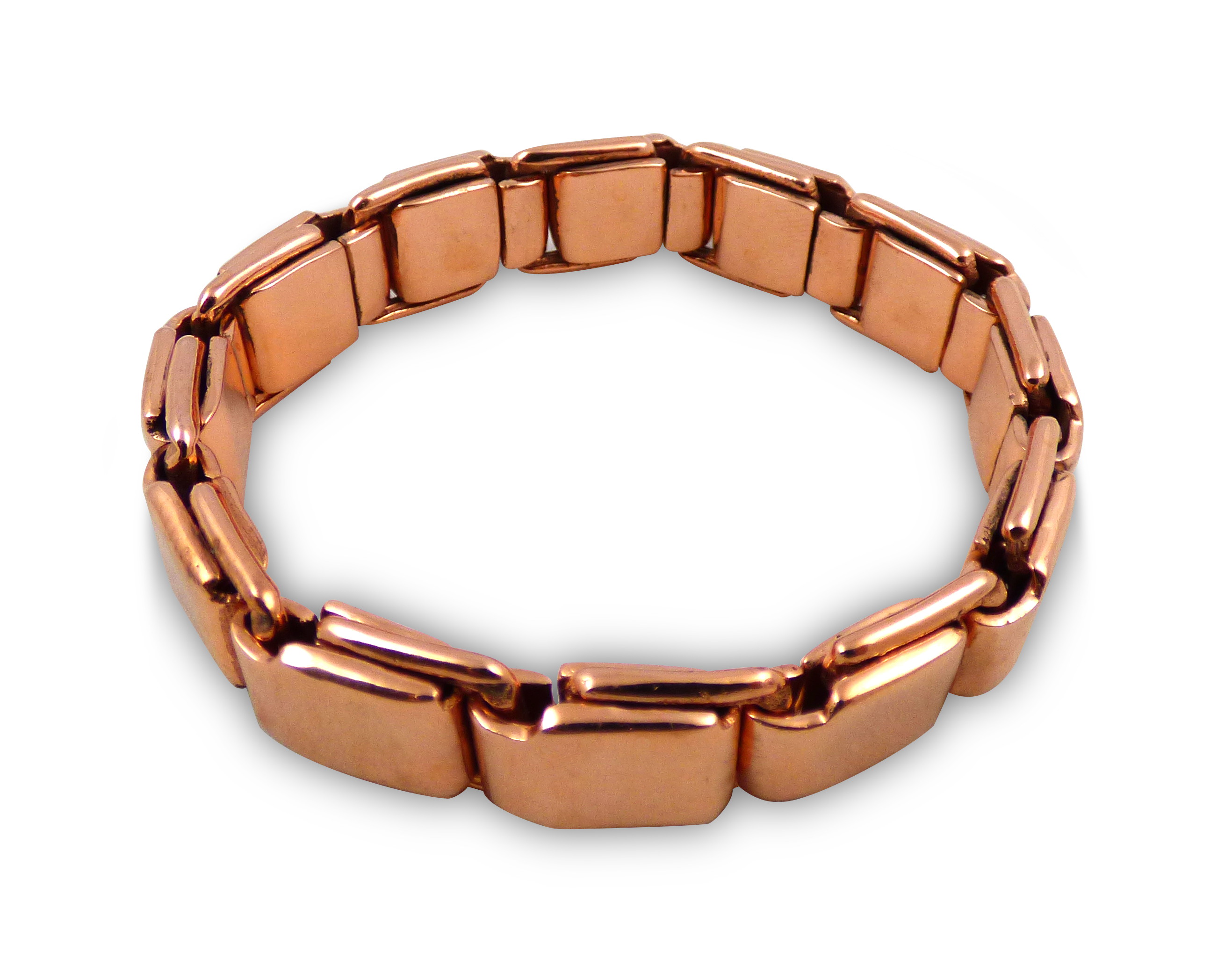 pure copper spring link bracelet