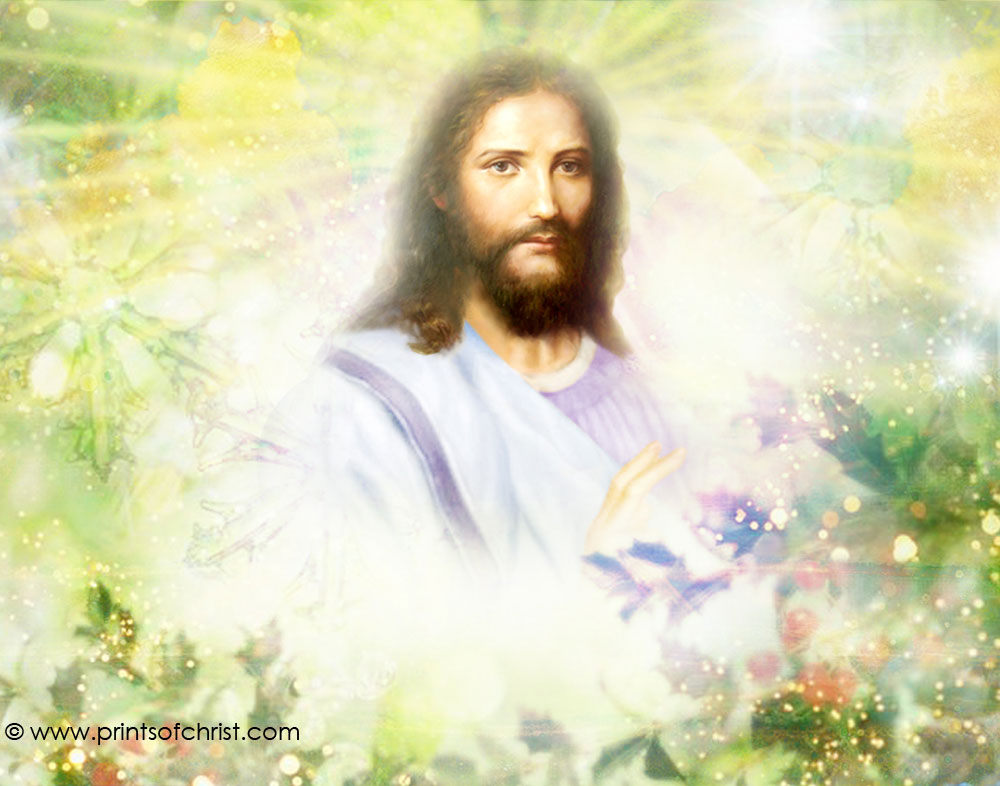 Jesus with light foilage background