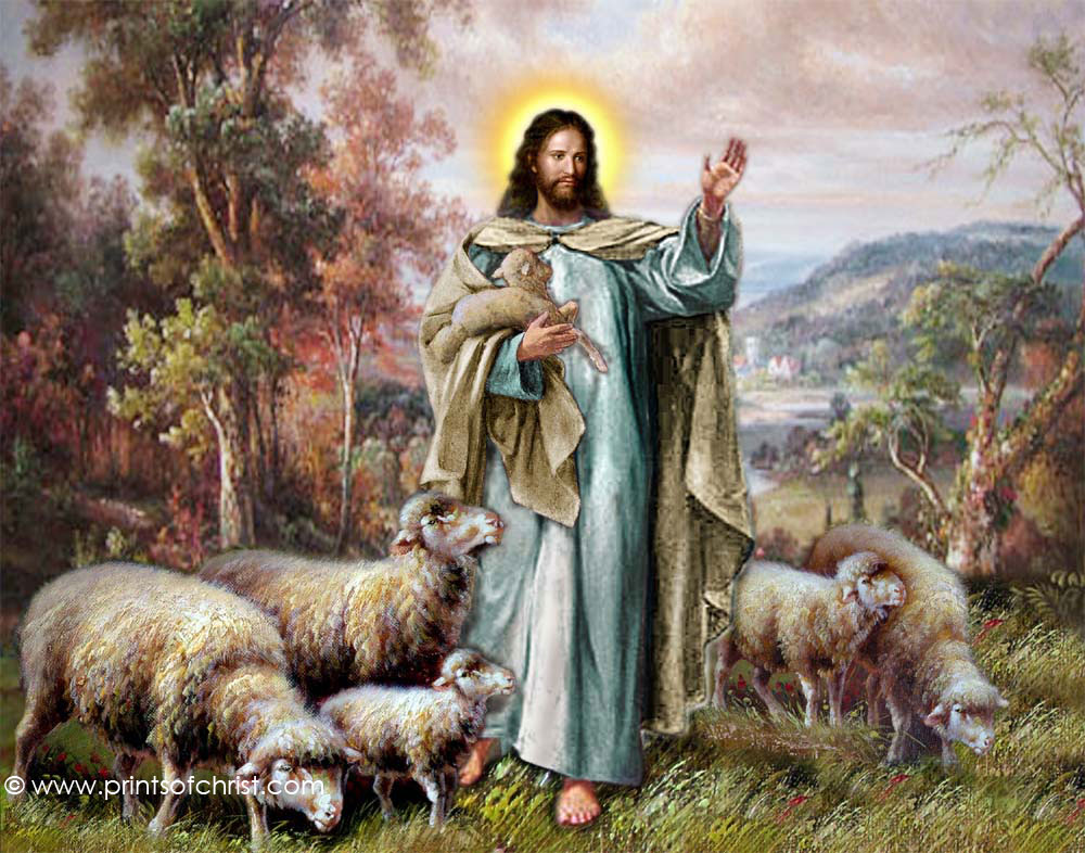 Jesus holding lamb image
