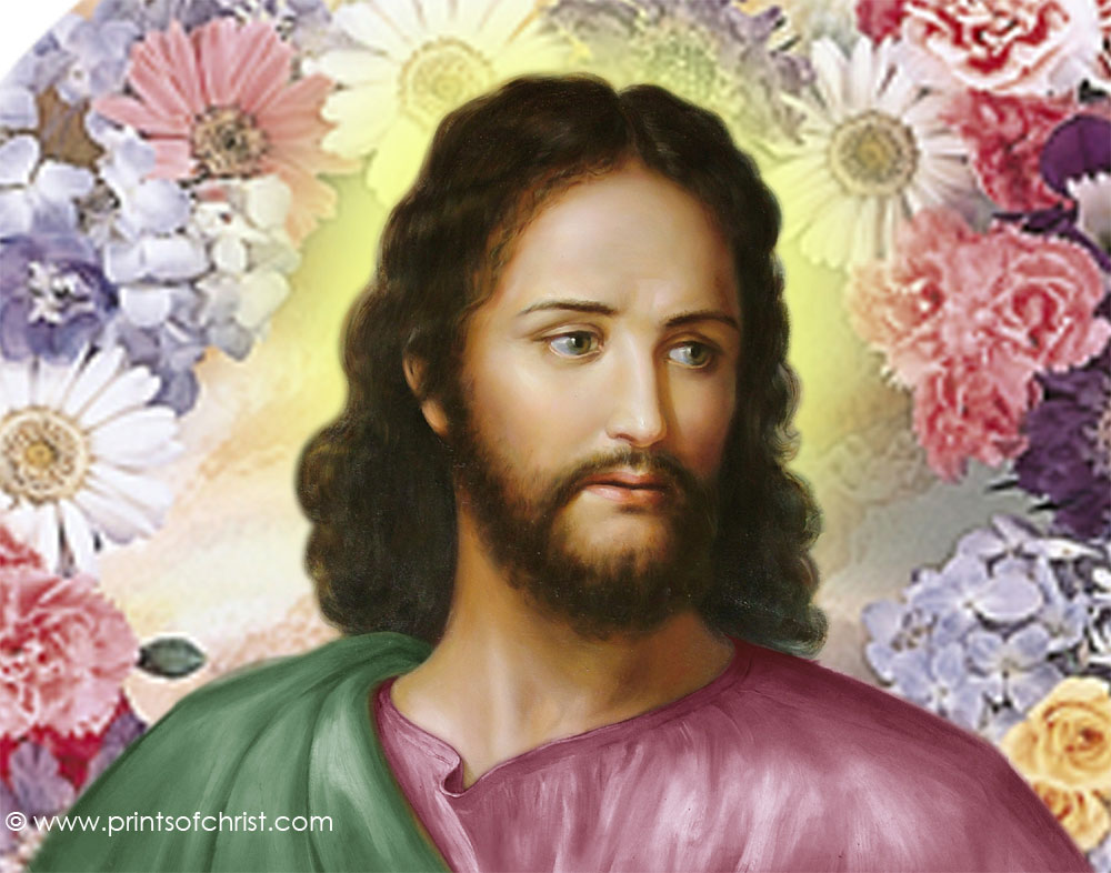 Jesus with Flower Background