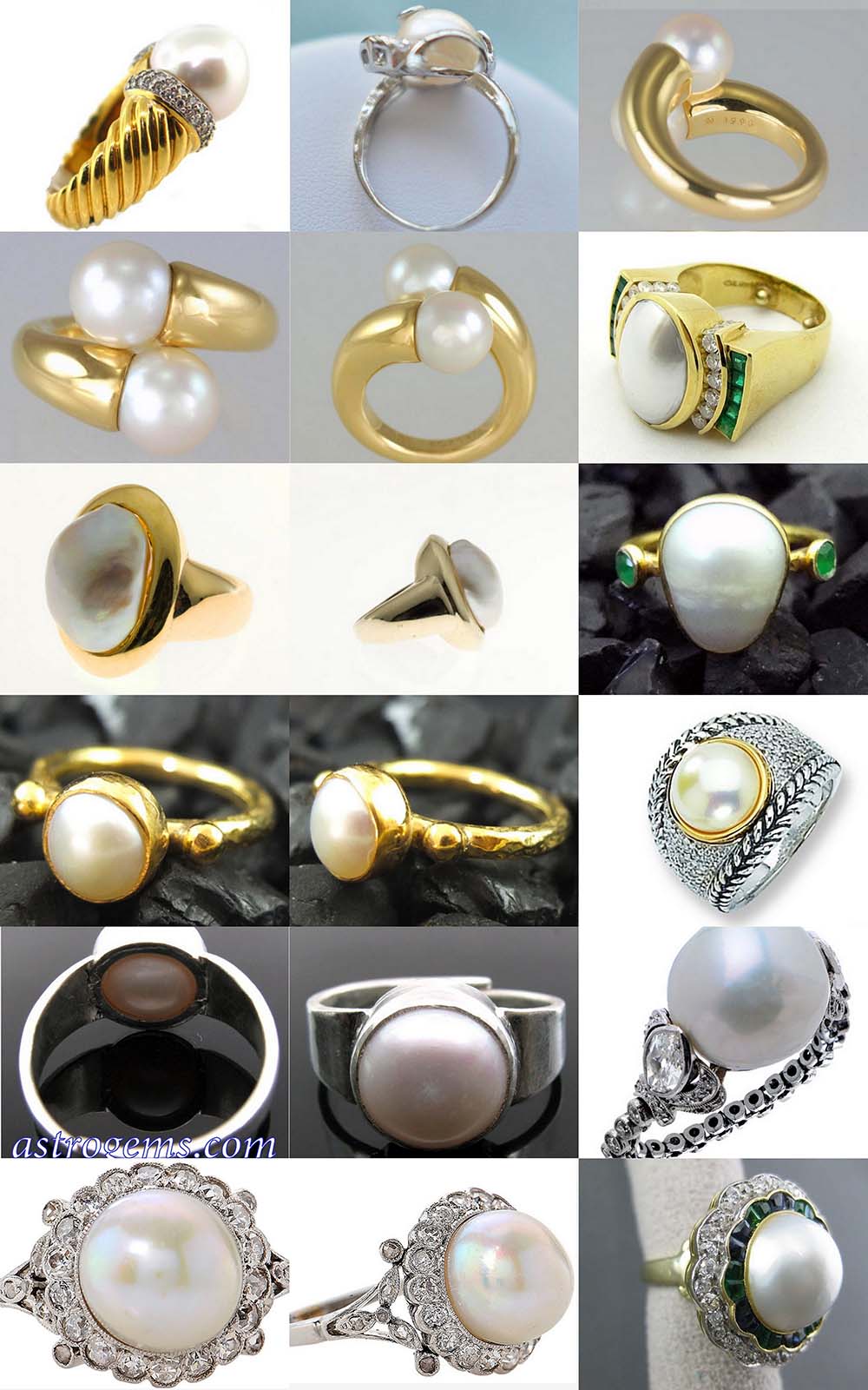 Astrogems can make astrological pearl rings in any style.