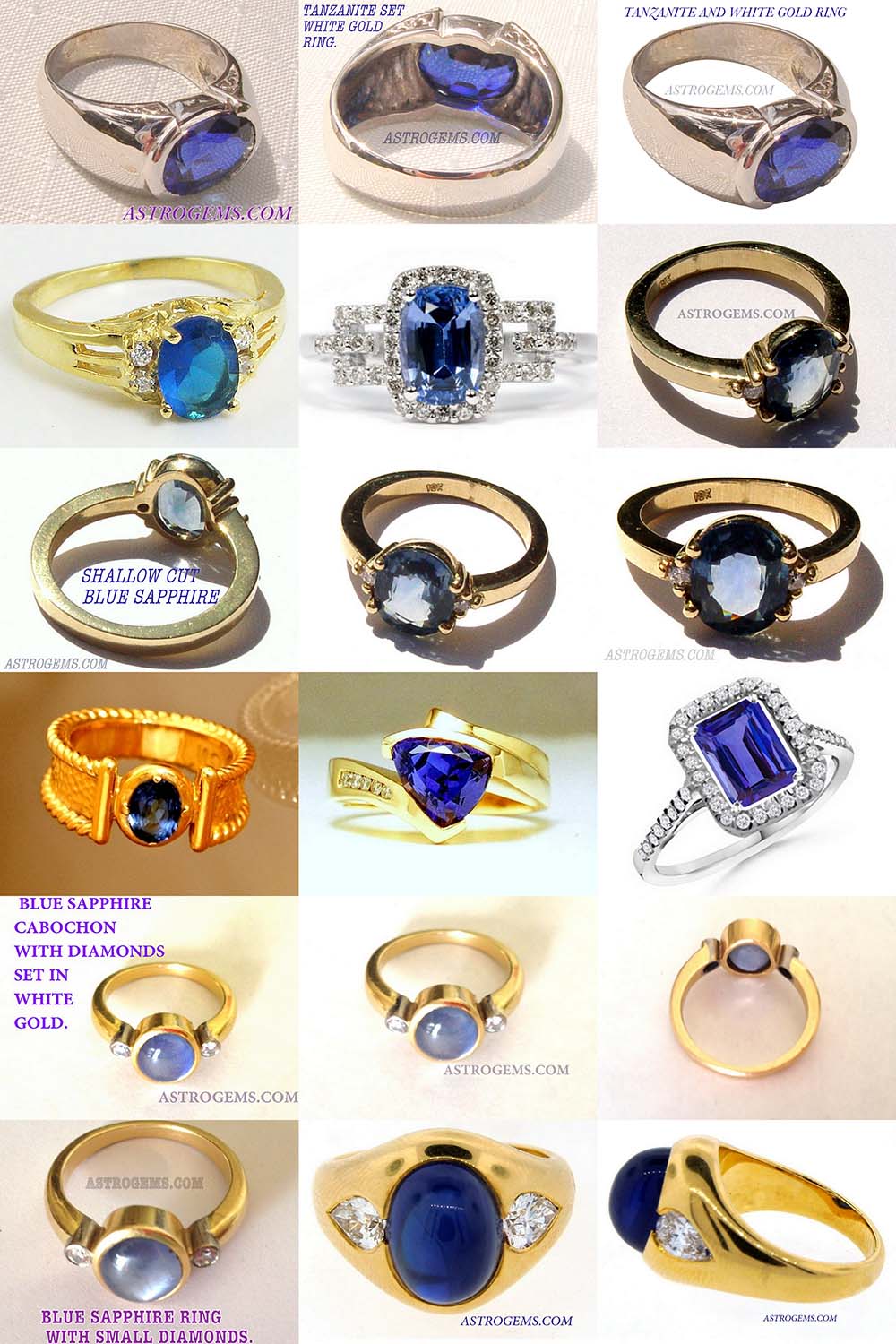 Astrogems makes a large range of astrological blue sapphire rings.