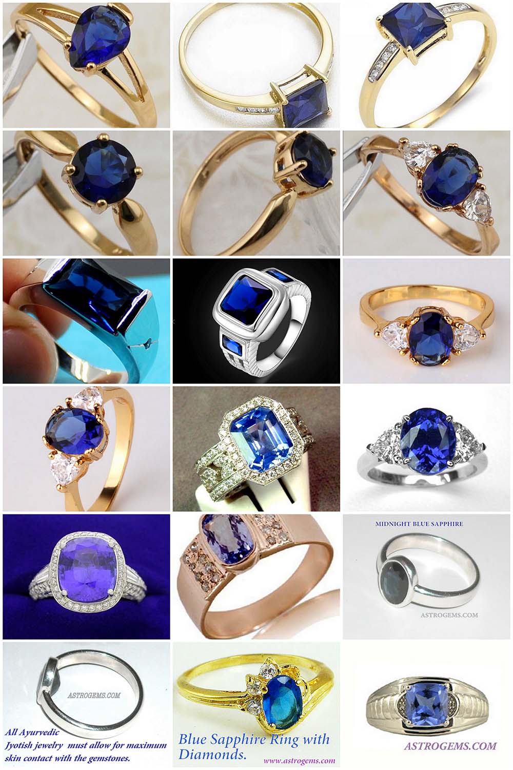 Astrogems makes healing gem rings with blue sapphire or other types of gemstones.