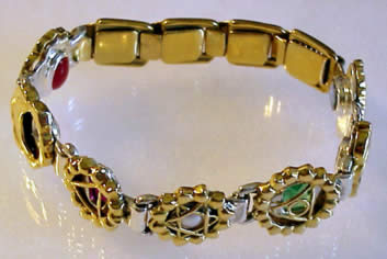 chakra design crystal healing bangle 