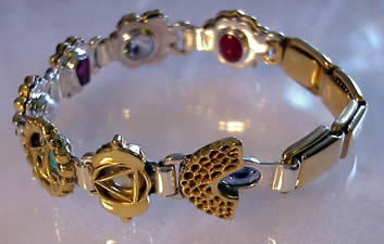 chakra design crystal healing bangle 