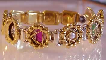 chakra design crystal healing bangle 