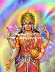 Oil painting of Lakshmi goddess 