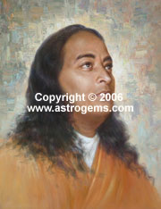 Oil painting of Paramahansa Yogananda 