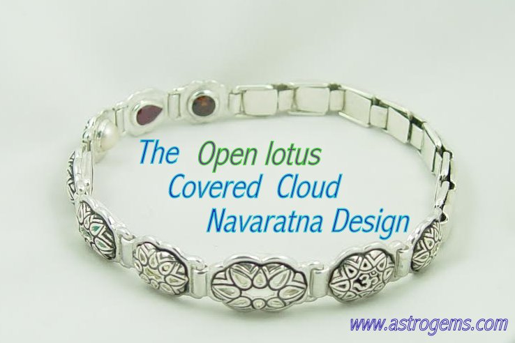 open lotus covered cloud design bangle
