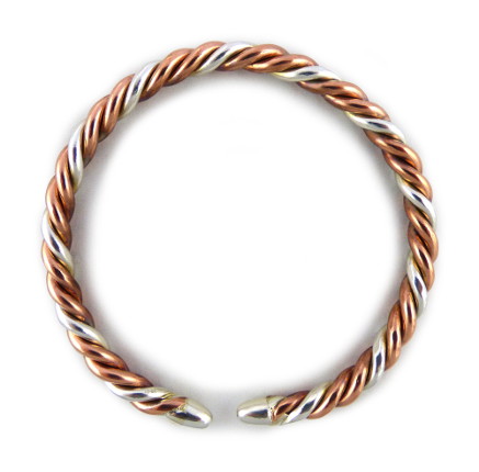 pure copper and pure silver twist bracelet