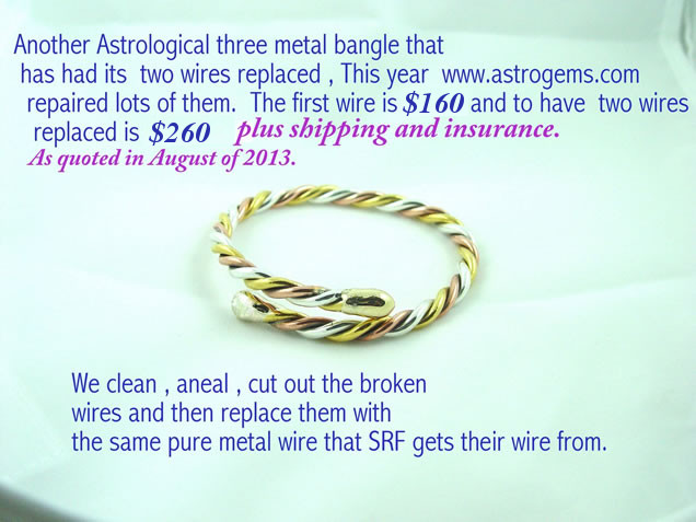 three metal bangle repaired