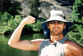 Roger Hodgson displaying crystal healing bangle