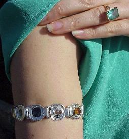 natural healing cloud design bangle on arm