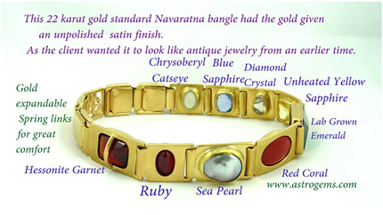 Golden standard astrological gem bangle picture