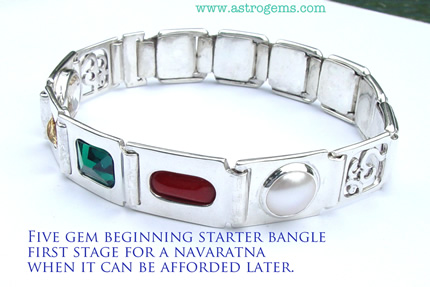 Five gem beginning starter bangle